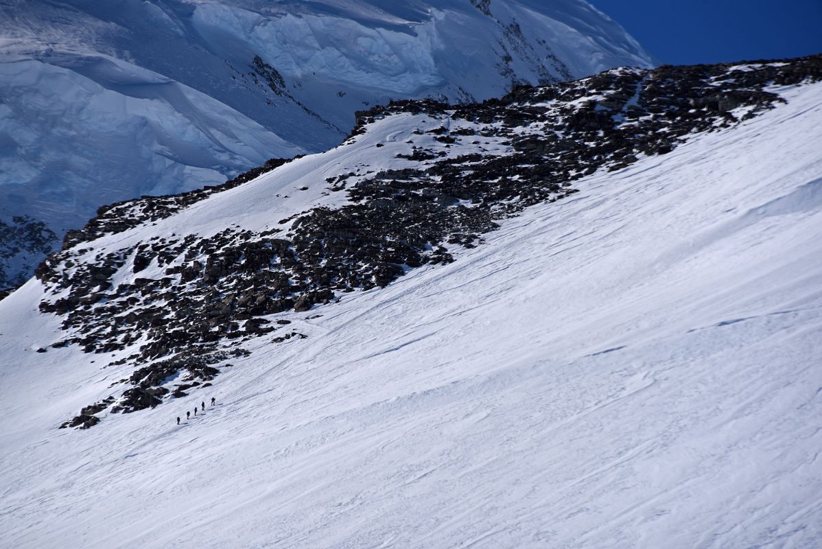 03A A Rope Team Nears The Rest Stop In The Rock Band On The Climb Up The Fixed Ropes From Mount Vinson Low Camp To High Camp